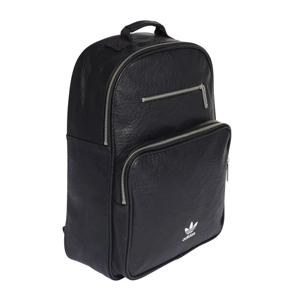 adidas classic faux leather backpack 3-Stripe for Laptop, School and Travel, 28L : Electronics Crafted for everyday adventures Adidas Originals Leather Look Mini