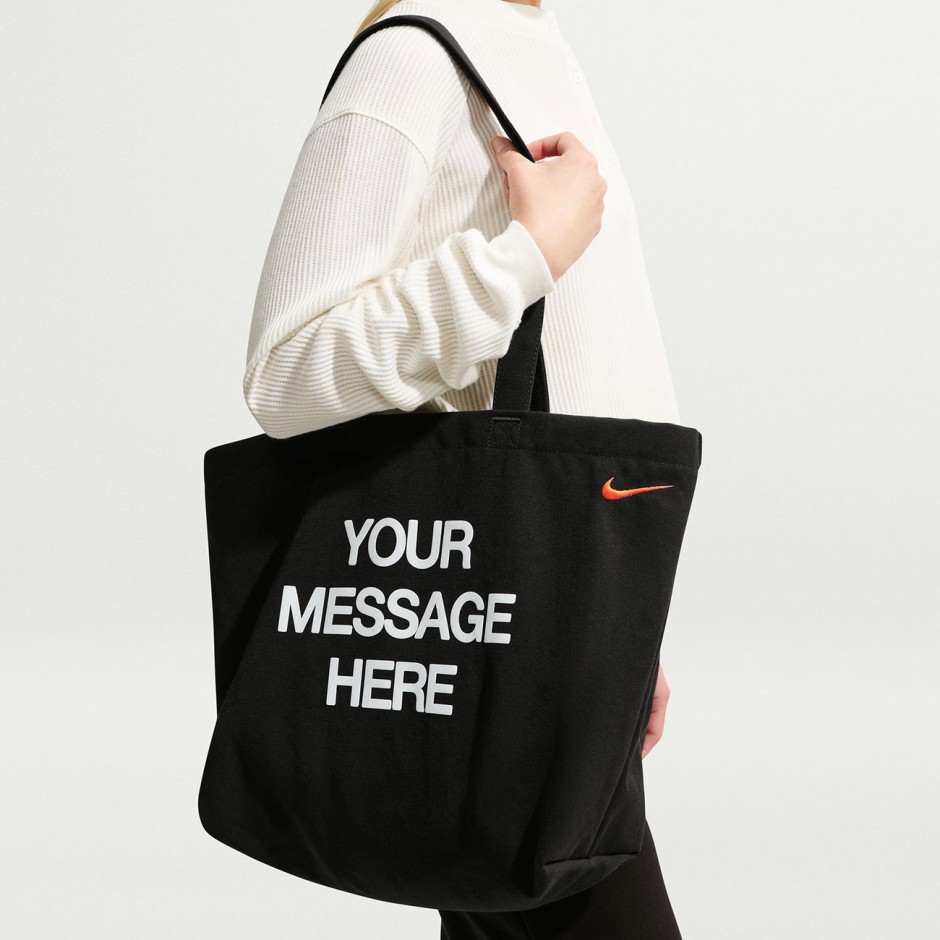 Τσάντα Tote Μαύρη - Nike Heritage 'Your Message Here'