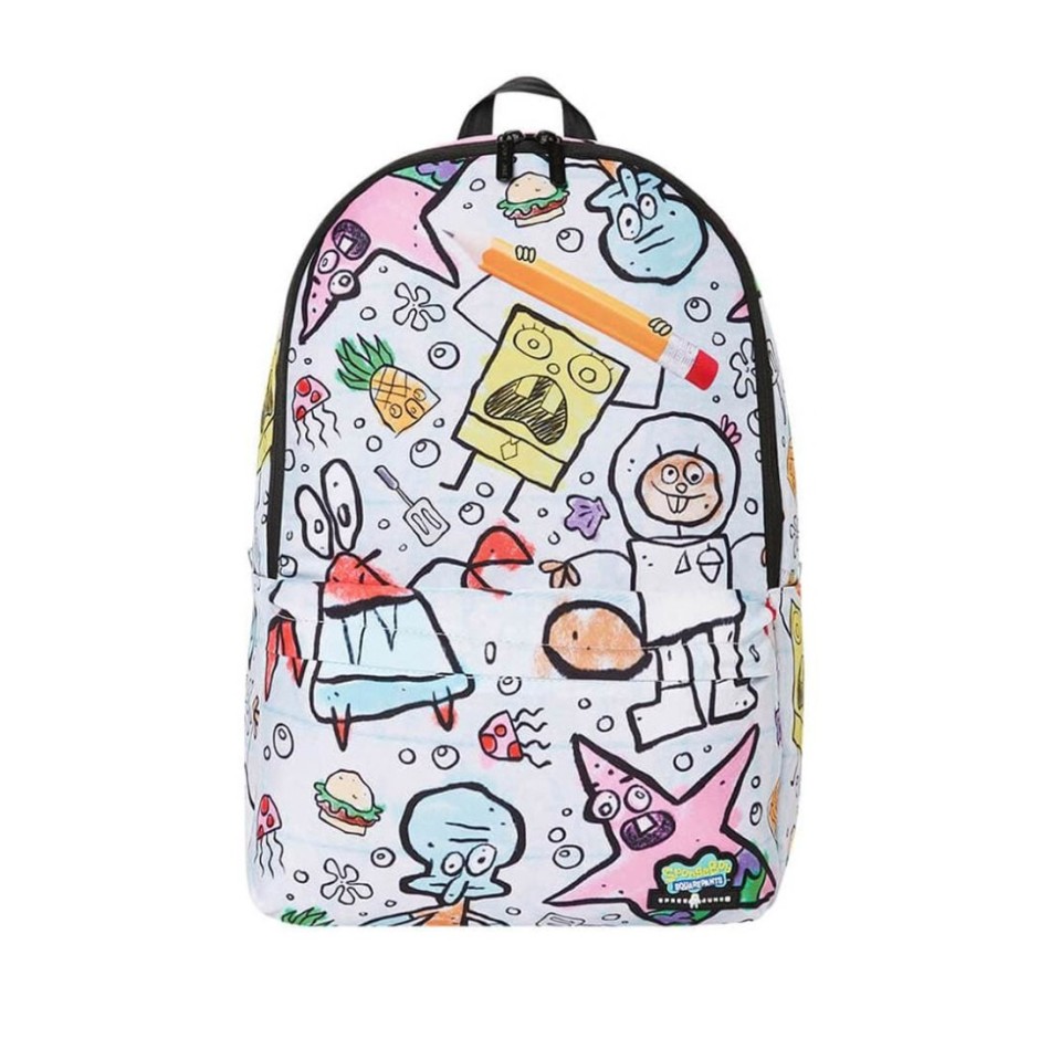 SPACE JUNK SPONGEBOB HANDRAWN CHARACTER BACKPACKS SJS133 Colorful