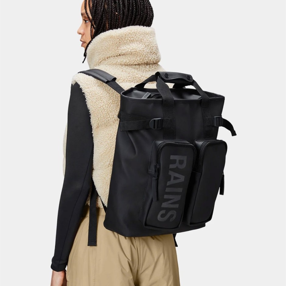 RAINS TEXEL TOTE BACKPACK W3 14240-01 Black