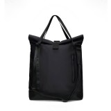 RAINS ROLLTOP TOTE BAG 13390-01 Black Image 0