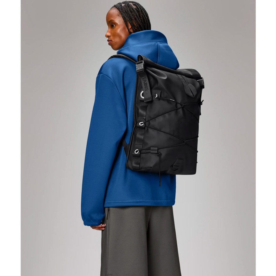 Τσάντα Πλάτης Μαύρη - Rains Trail Cord Rolltop