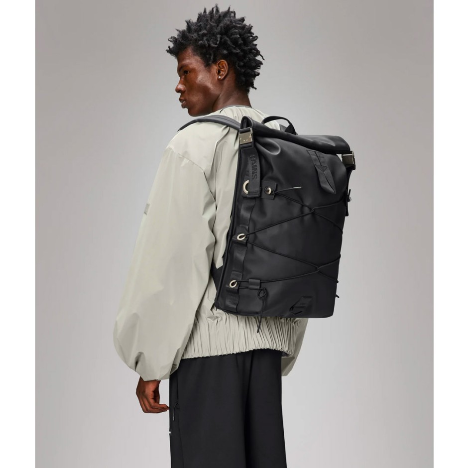 Τσάντα Πλάτης Μαύρη - Rains Trail Cord Rolltop