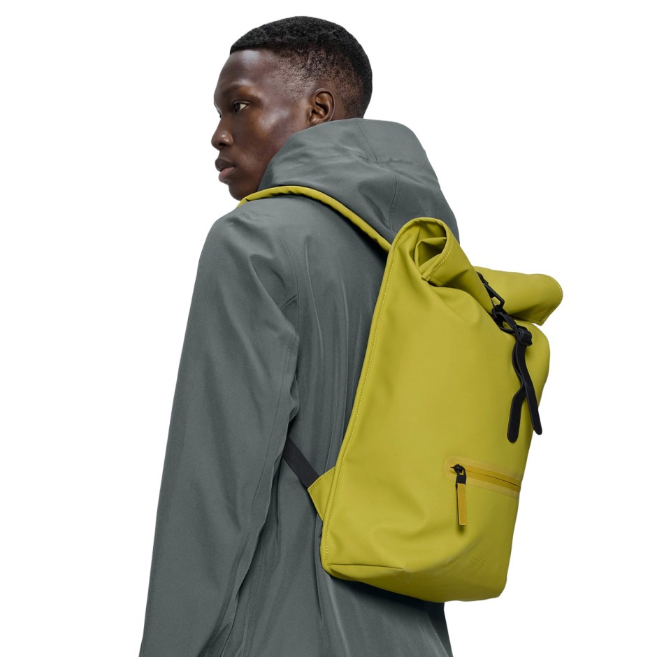 Τσάντα Πλάτης Κίτρινη - Rains Rolltop Rucksack