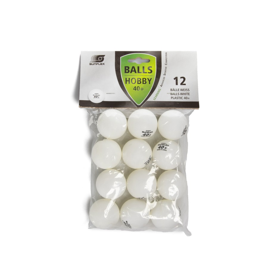 Μπαλάκια Ping Pong Λευκά - Amila Sunflex Hobby PVC 12 Τεμάχια