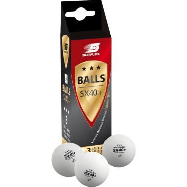 Μπαλάκια Ping Pong Λευκά - Amila Sunflex SX40+ Competition PVC 3 Τεμάχια