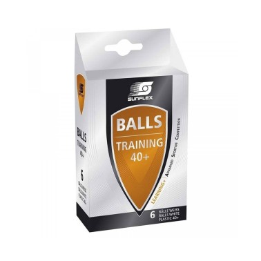 Ping Pong Balls White - Amila Sunflex Training PVC 6 Packs