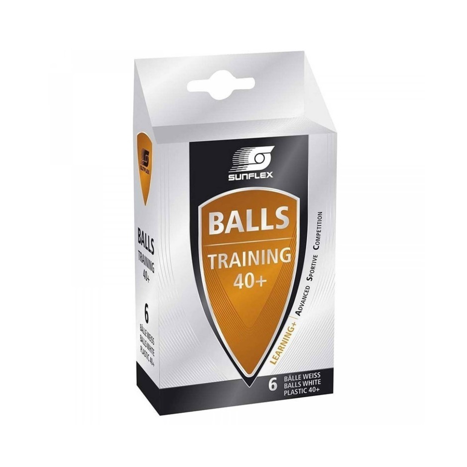 Ping Pong Balls White - Amila Sunflex Training PVC 6 Packs