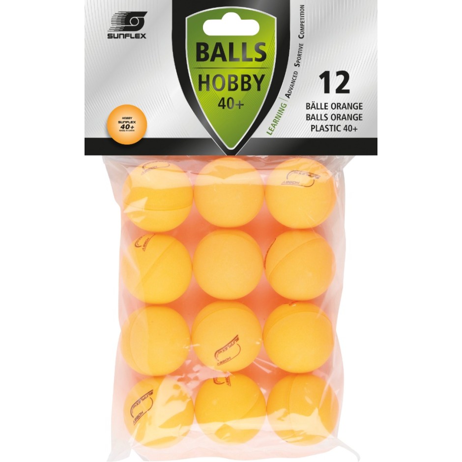Μπαλάκια Ping Pong Πορτοκαλί - Amila Sunflex Hobby PVC 12 Τεμάχια