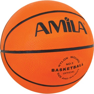 AMILA ΜΠΑΛΑ BASKET AMILA #5 RUBBER 41505-26 Πορτοκαλί