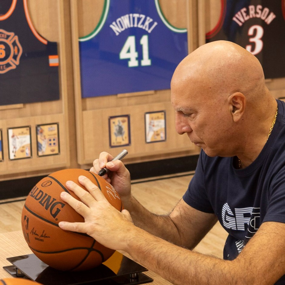 Signed Ball by Nick Galis - Trace 'N Chase Nick Galis Autographed Authentic Spalding NBA Game, Limited To 25