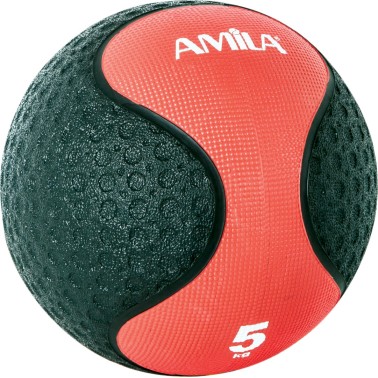 AMILA MEDICINE BALL RUBBER - 5Kg 90705 Μαύρο