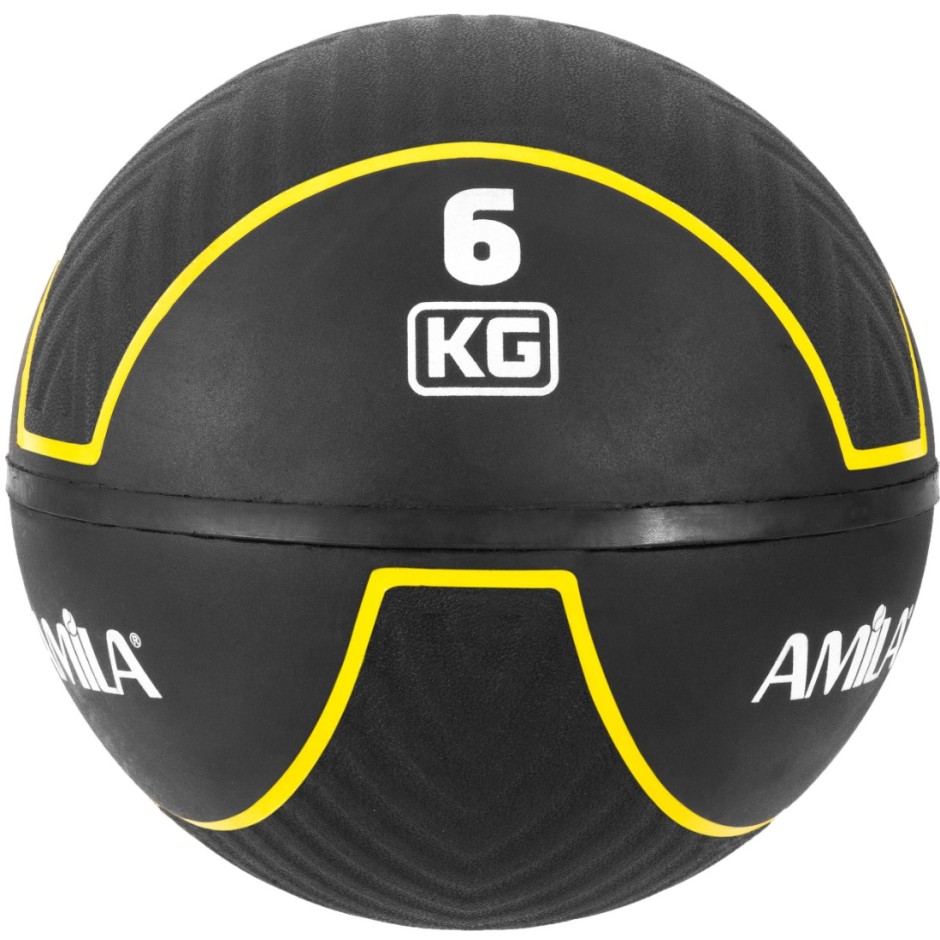 Medicine Ball Μαύρη - Amila HQ Rubber 6Kg