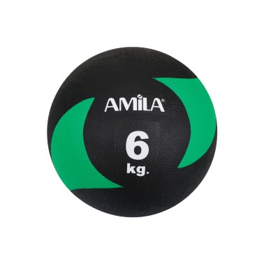 Medicine Ball Μαύρη - Amila Original Rubber 6Kg