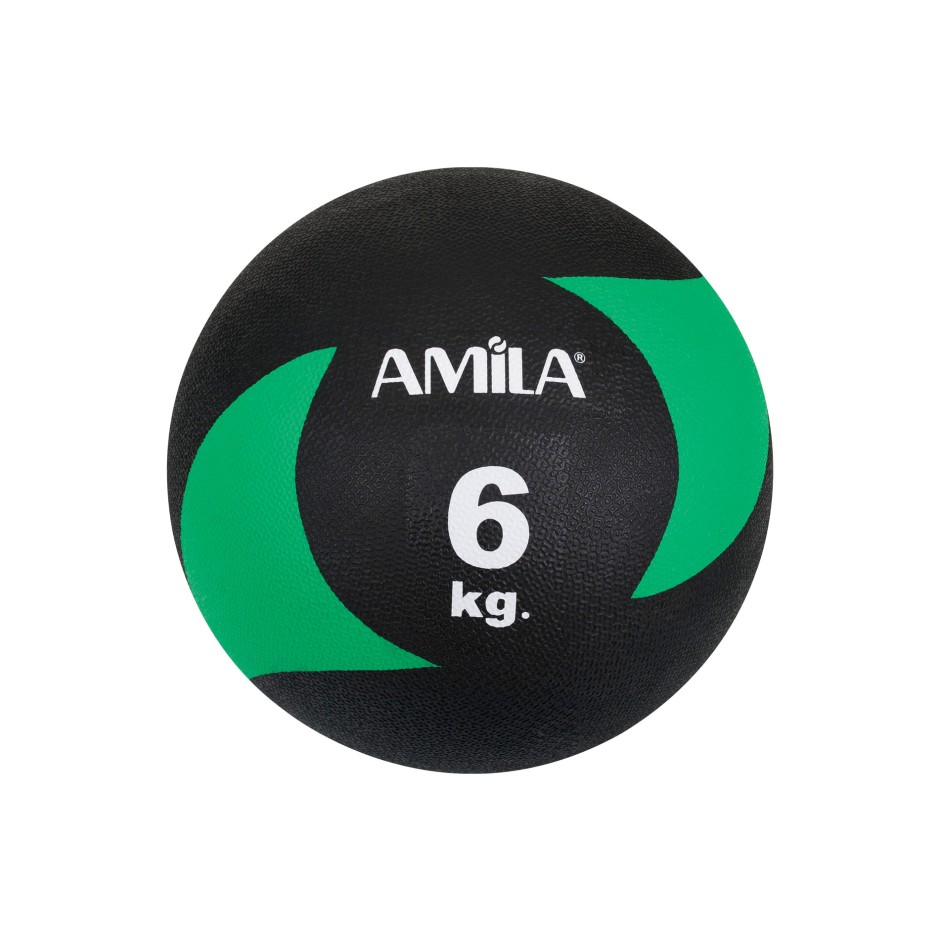 Medicine Ball Μαύρη - Amila Original Rubber 6Kg