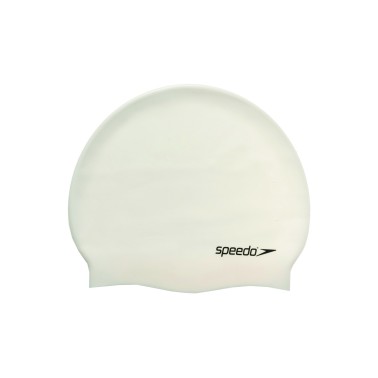 SPEEDO PLAIN FLAT SILICONE CAP 8-709910010 White