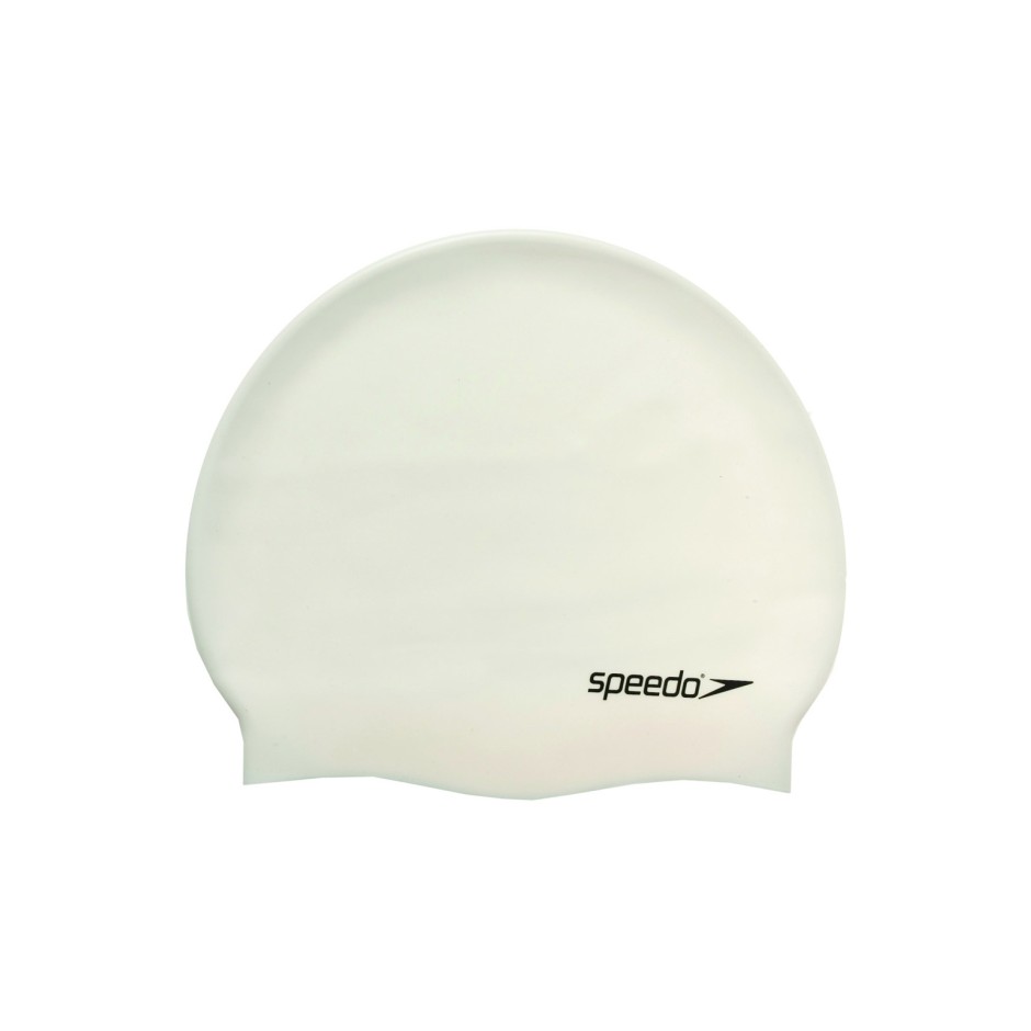 SPEEDO PLAIN FLAT SILICONE CAP 8-709910010 White