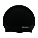 SPEEDO PLAIN FLAT SILICONE CAP 8-709910001 Μαύρο Εικόνα 