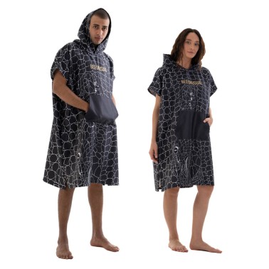 BEE UNUSUAL MANGAR-KUNJER-KUNJA HOODED PONCHO Μαύρο