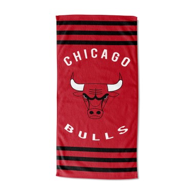 NBA CHICAGO BULLS STRIPES 30X60 BEACH TOWEL 100-00003 Red