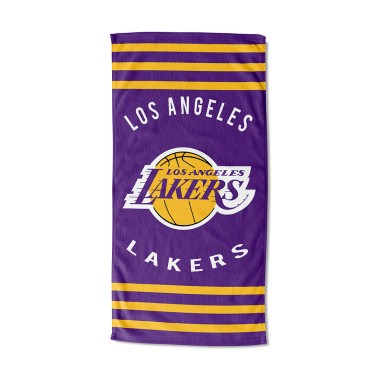 NBA LOS ANGELES LAKERS STRIPES 30X60 BEACH TOWEL 100-00004 Purple