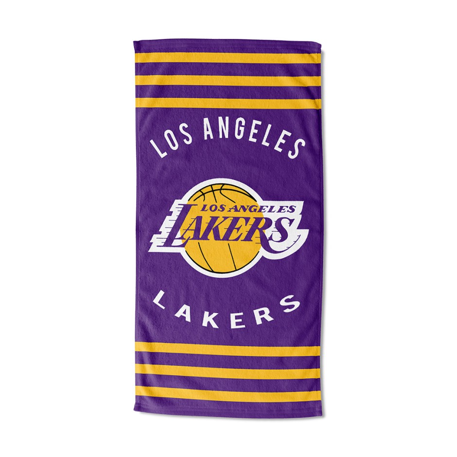 NBA LOS ANGELES LAKERS STRIPES 30X60 BEACH TOWEL 100-00004 Purple