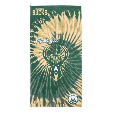 NBA MILWAUKEE BUCKS PYSCHEDELIC 30X60 BEACH TOWEL 100-00008 Green