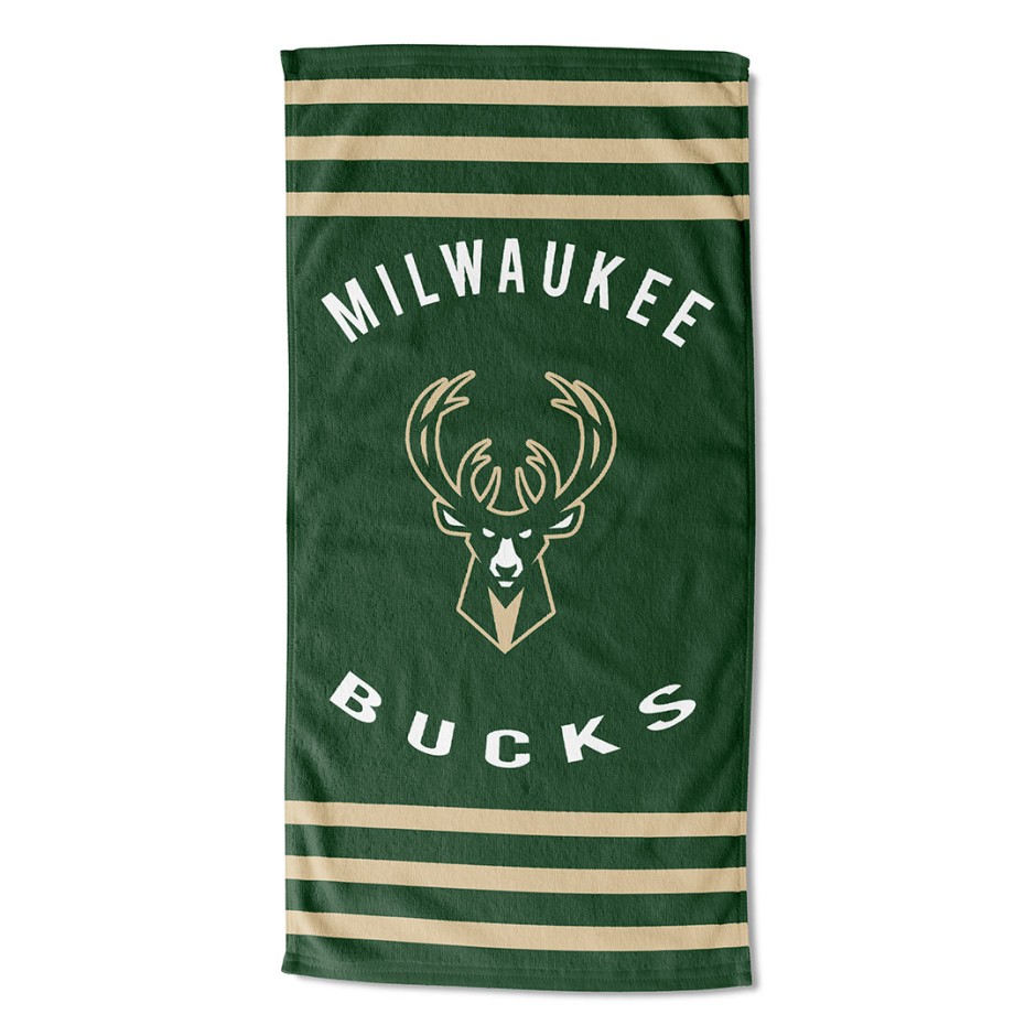 NBA MILWAULKEE BUCKS STRIPES 30X60 BEACH TOWEL 100-00005 Green