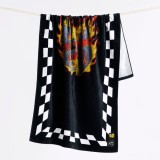 SLOWTIDE X WU-TANG CLAN BLOCKS ON FIRE BEACH TOWEL STRP026-BLACK Black Image 0
