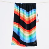 SLOWTIDE PRINTED BEACH TOWELS ROYBGIV (BLACK) STRP013-BLACK Colorful