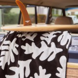 SLOWTIDE PREMIUM WOVEN TOWELS HELE (BLACK) STWV003-BLACK White-Black Image 2