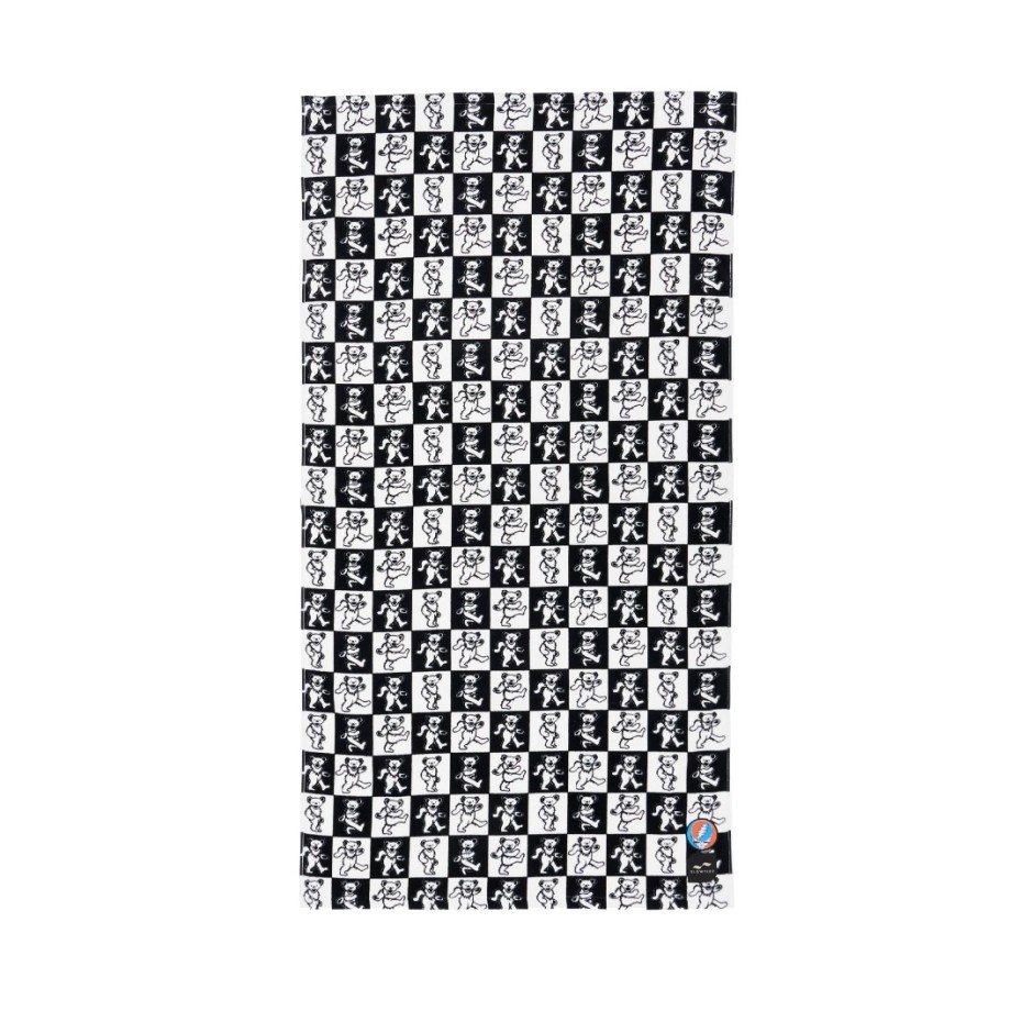 SLOWTIDE X GRATEFUL DEAD DANCE FLOOR BEACH TOWEL STRP027-BLACK White-Black