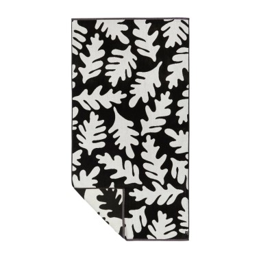 SLOWTIDE PREMIUM WOVEN TOWELS HELE (BLACK) STWV003-BLACK White-Black