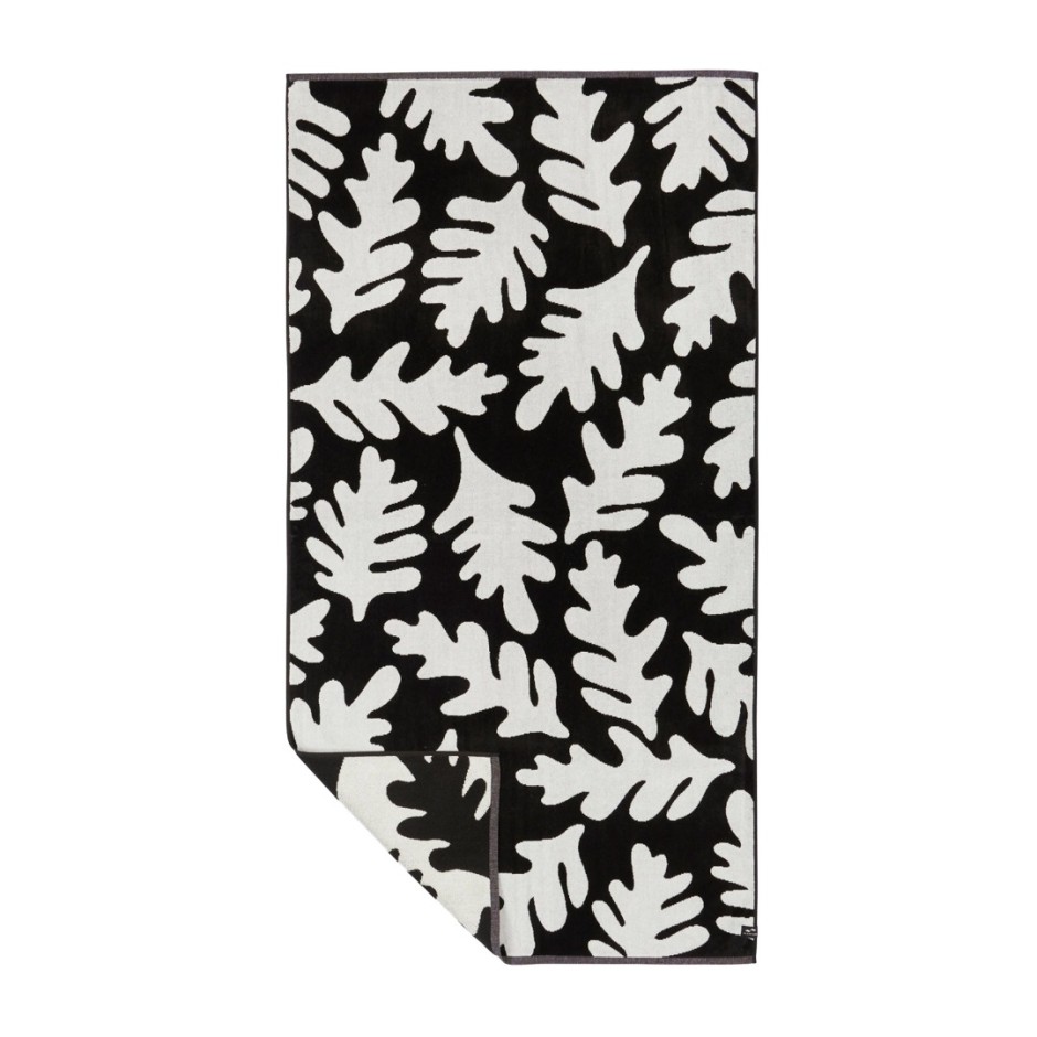 SLOWTIDE PREMIUM WOVEN TOWELS HELE (BLACK) STWV003-BLACK White-Black