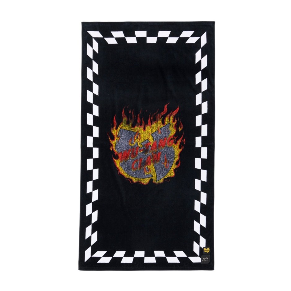 SLOWTIDE X WU-TANG CLAN BLOCKS ON FIRE BEACH TOWEL STRP026-BLACK Black