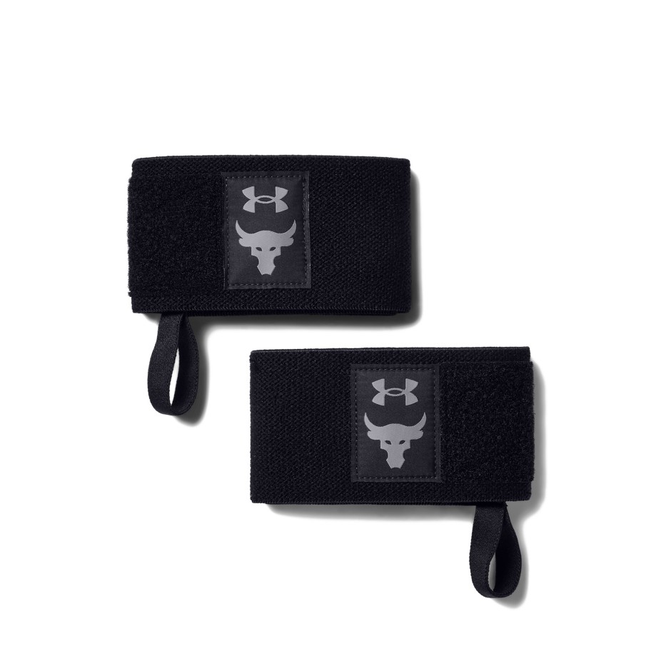 UNDER ARMOUR UA PROJECT ROCK WRIST WRAPS 1356684-001 Black