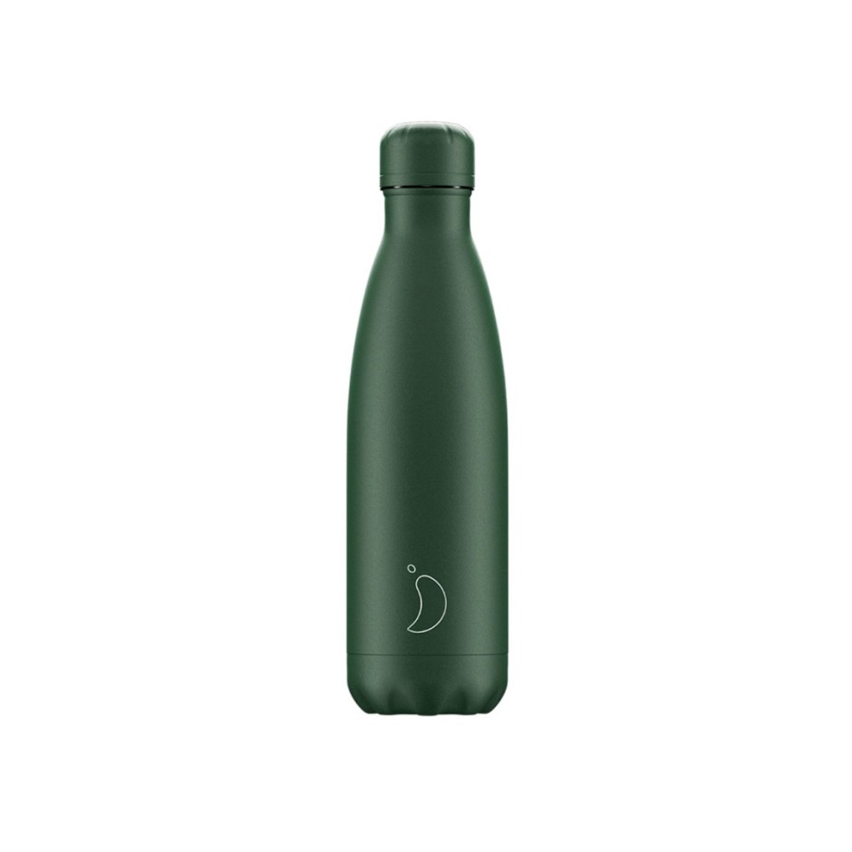Insulated Water Bottle Green - Chilly’s All Matte Green