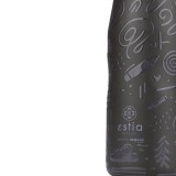 ESTIA INSULATED BOTTLE TRAVEL FLASK SAVE THE AEGEAN 500ML NOIR ECHO 01-22044 Black Image 2