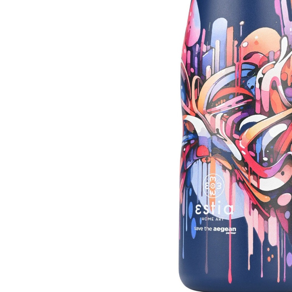Παγούρι Θερμός Μπλε - Estia Travel Flask Save The Aegean Vibrant Vortex