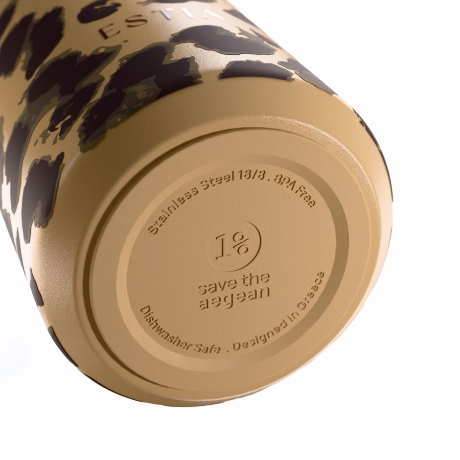 Insulated Bottle Brown - Estia Flow Save The Aegean Spotted Prowl