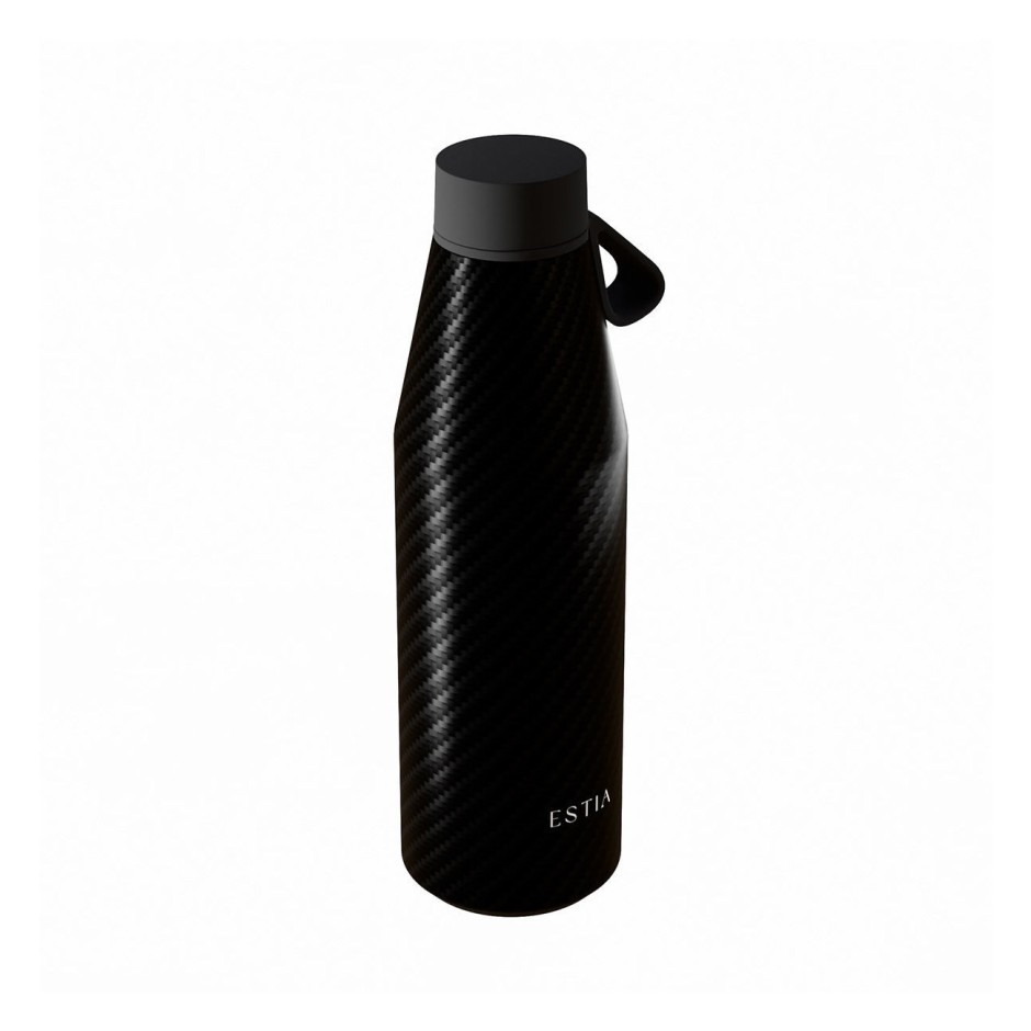 Insulated Bottle Black - Estia Flow Save The Aegean Carbon Fibre