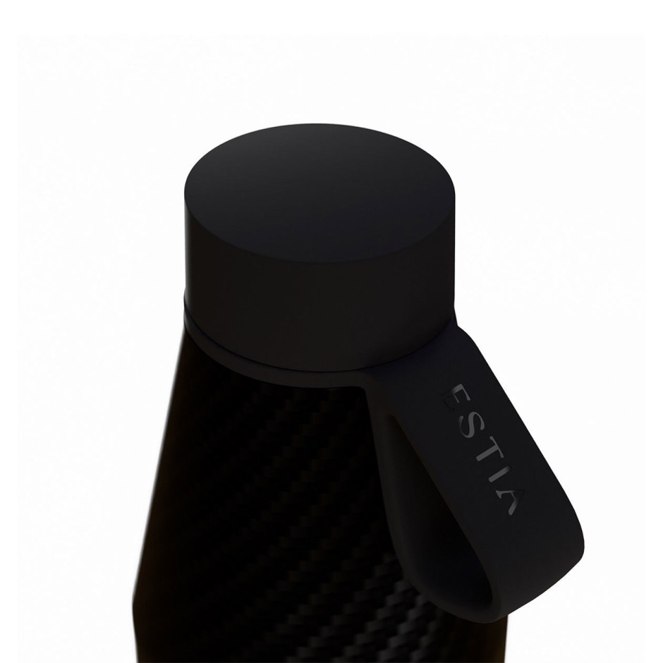 Insulated Bottle Black - Estia Flow Save The Aegean Carbon Fibre
