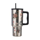 ESTIA STRAW TUMBLER XL STA 900ml OLD SCHOOL 01-32050 Silver Image 