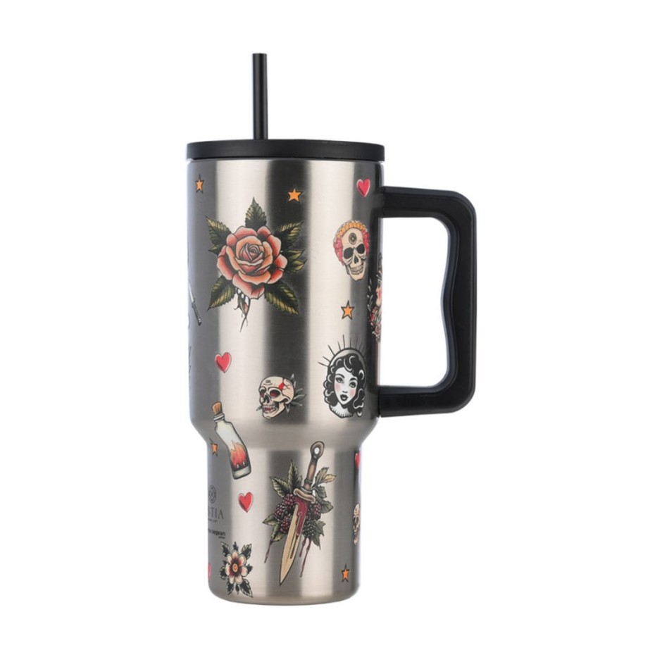 ESTIA STRAW TUMBLER XL STA 900ml OLD SCHOOL 01-32050 Silver