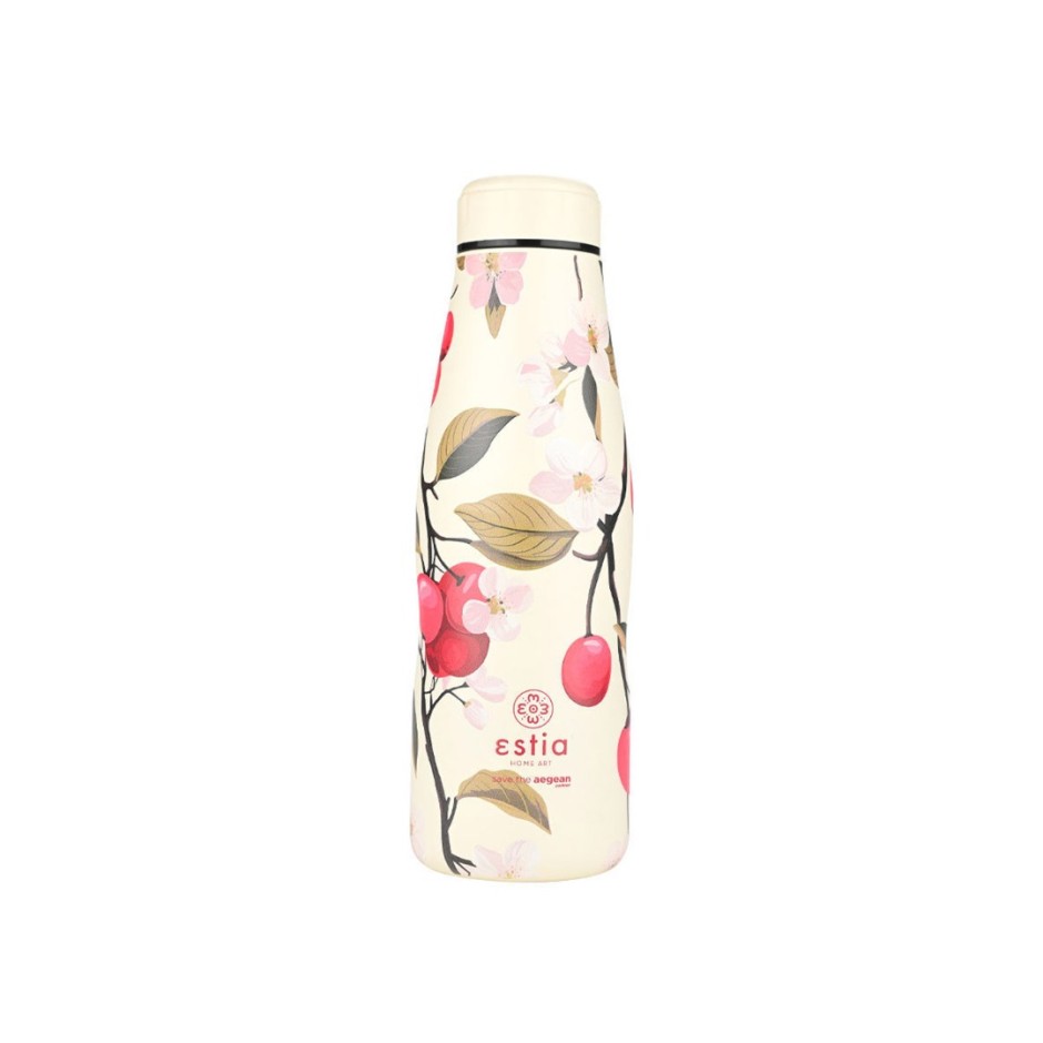 ESTIA INSULATED BOTTLE TRAVEL FLASK SAVE THE AEGEAN 500ML SAKURA WHISPER 01-22143 Ecru