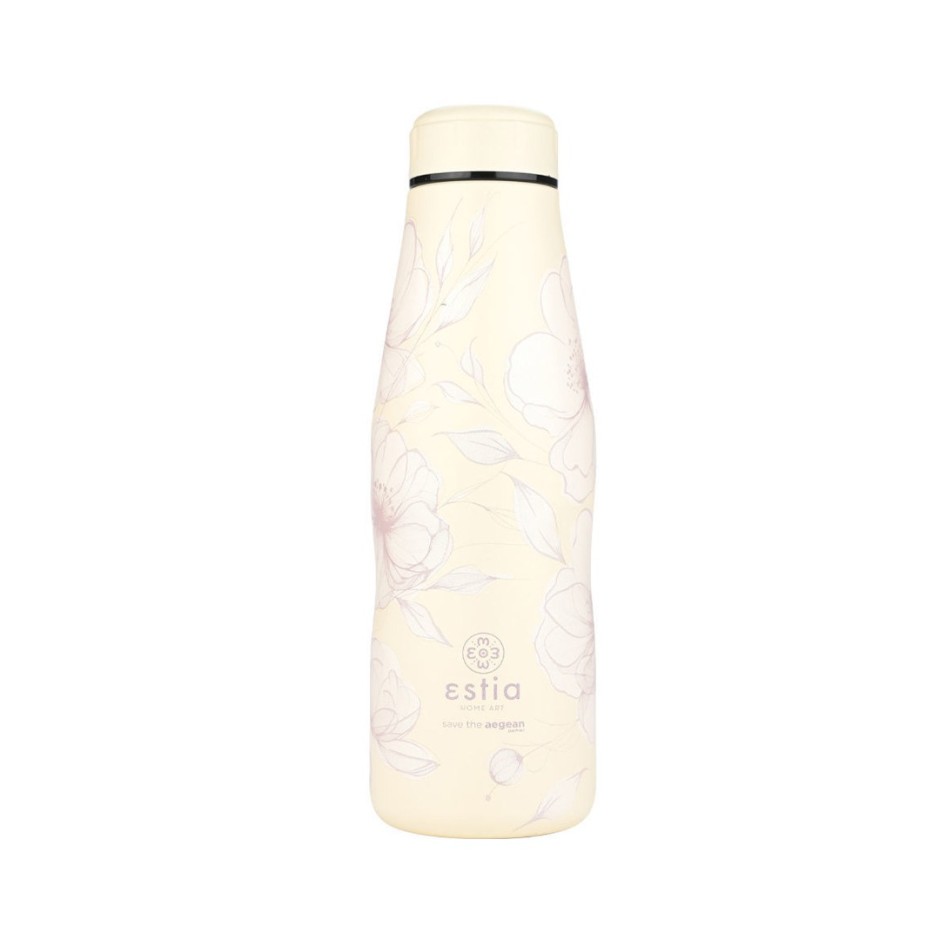 ESTIA INSULATED BOTTLE TRAVEL FLASK SAVE THE AEGEAN 500ML TERRA SERENITY 01-22198 Ecru
