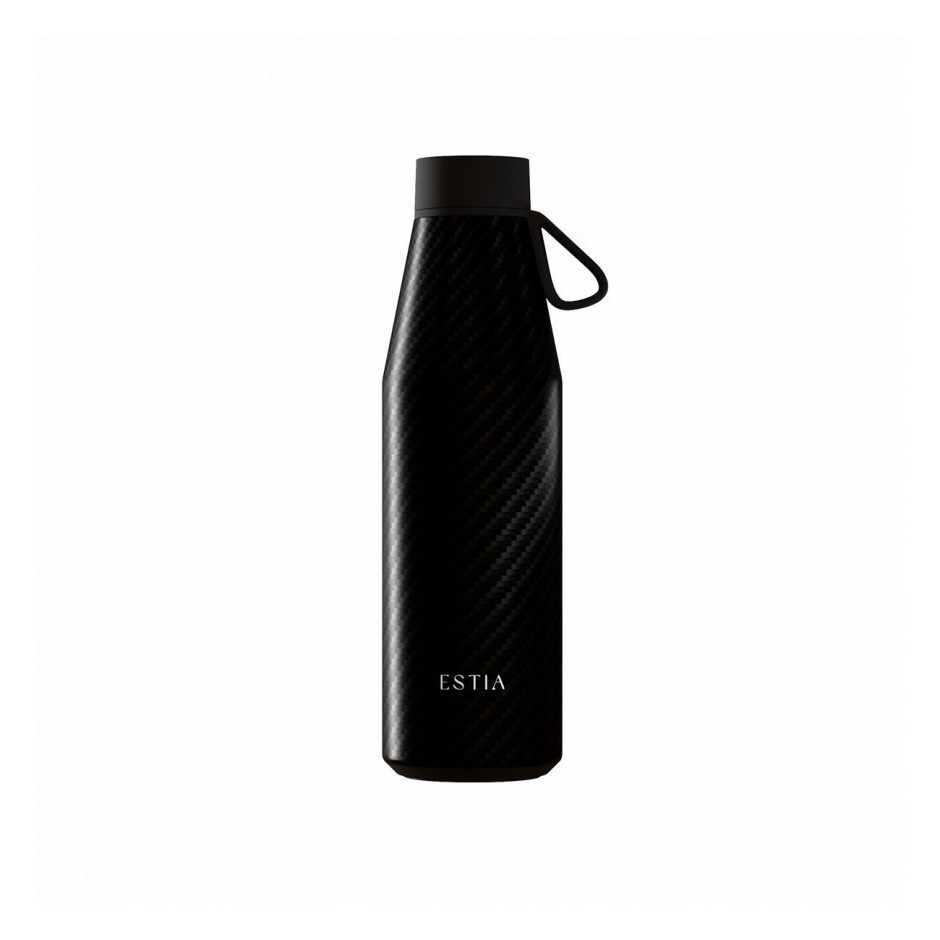 Insulated Bottle Black - Estia Flow Save The Aegean Carbon Fibre