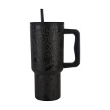 Παγούρι Θερμός Μαύρο - Estia Straw Tumbler XL Save The Aegean  Εικόνα 