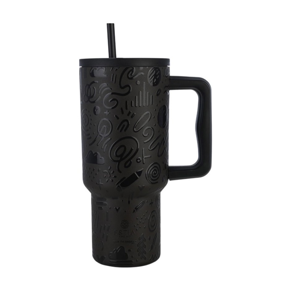 Παγούρι Θερμός Μαύρο - Estia Straw Tumbler XL Save The Aegean 
