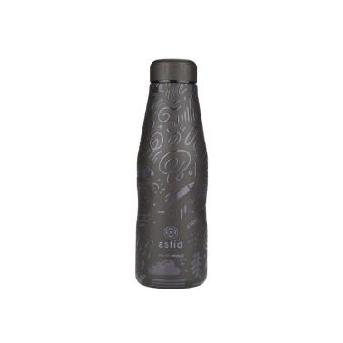 ESTIA INSULATED BOTTLE TRAVEL FLASK SAVE THE AEGEAN 500ML NOIR ECHO 01-22044 Black